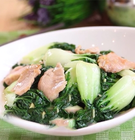 Cải thìa xào heo rừng